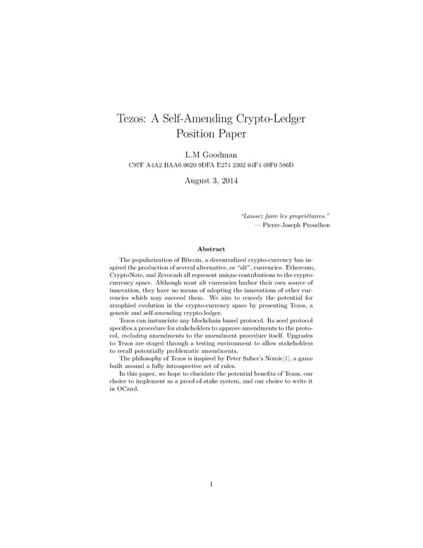 A Self-Amending Crypto-Ledger Position Paper - Page 2